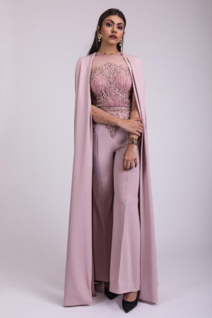 QUARTZ PINK EMBROIDERED JUMPSUIT