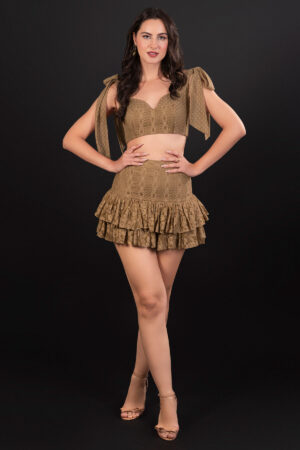 Green lace co-ord set