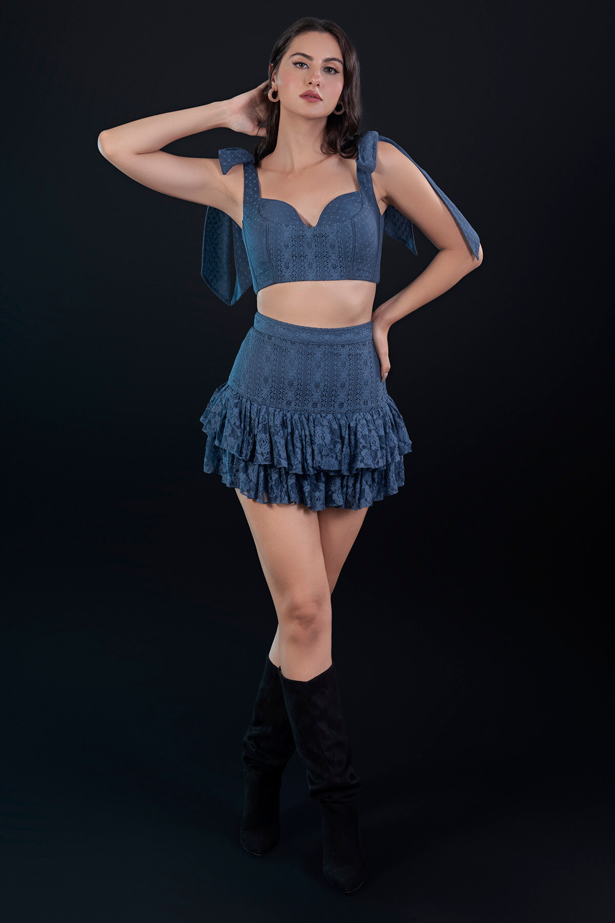 Blue lace co-ord set