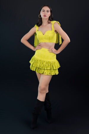 Neon green lace co-ord set