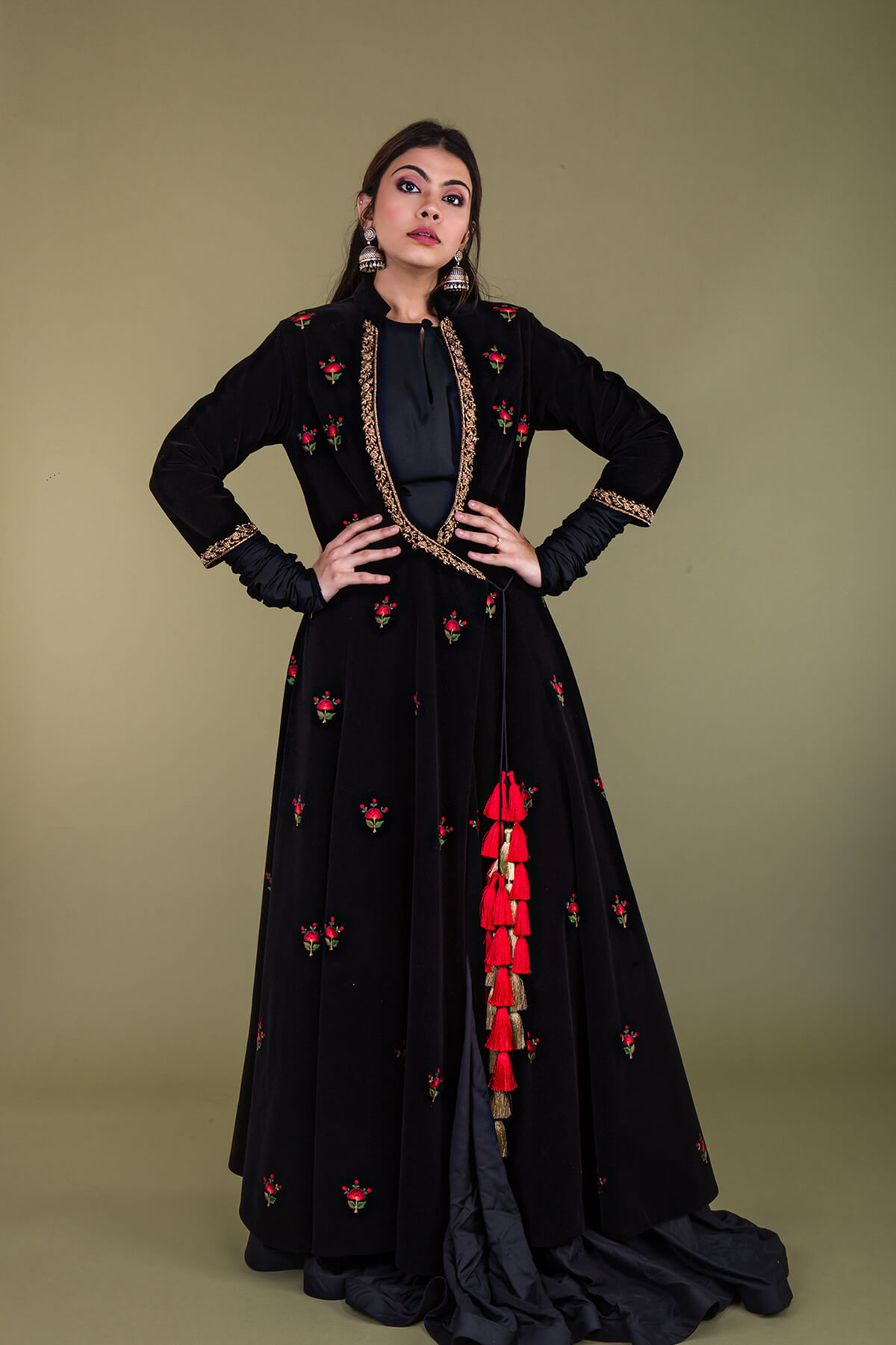 SOLID BLACK ANGRAKHA JACKET