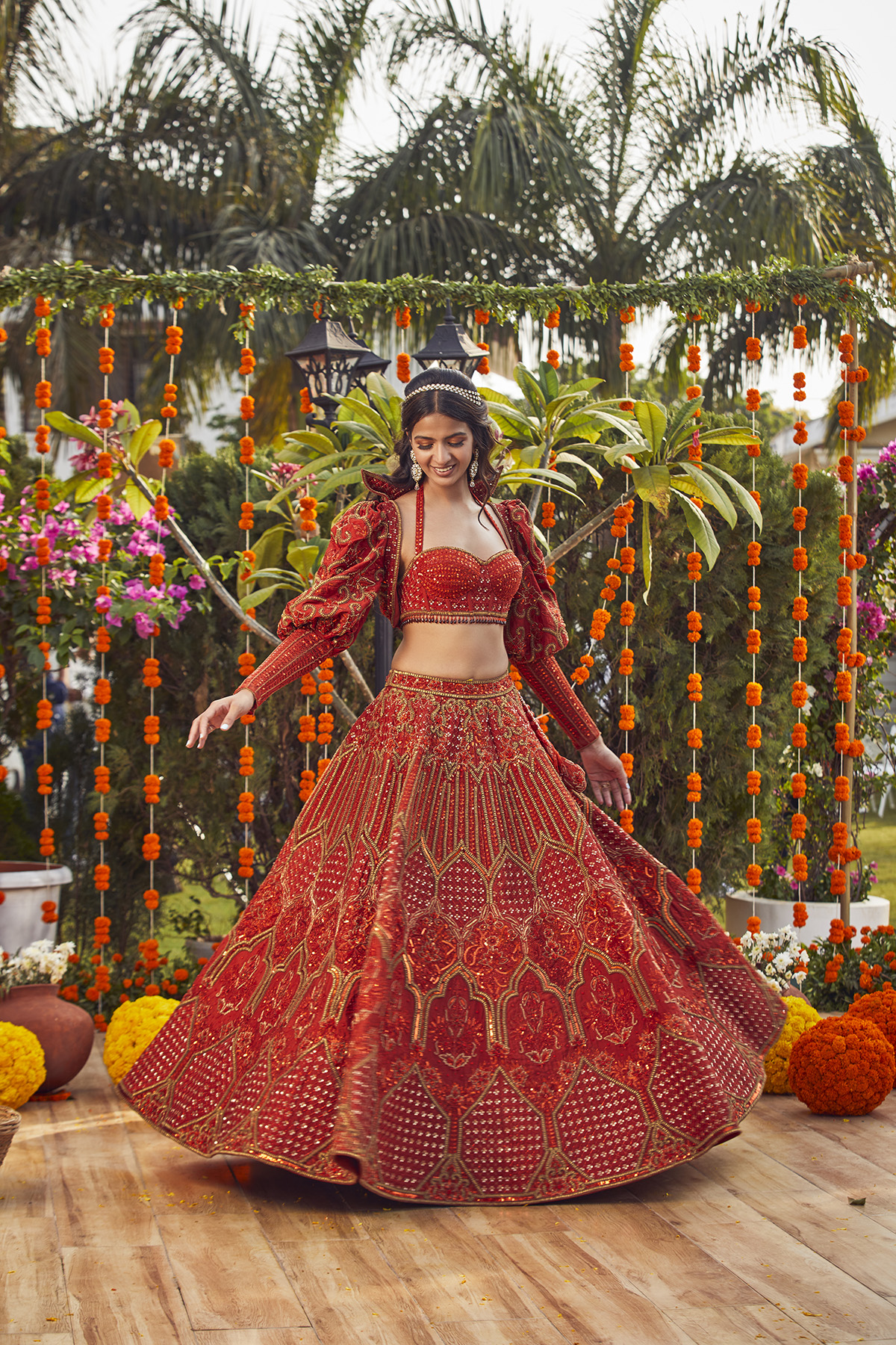 Rust Lehenga Set - Image 3