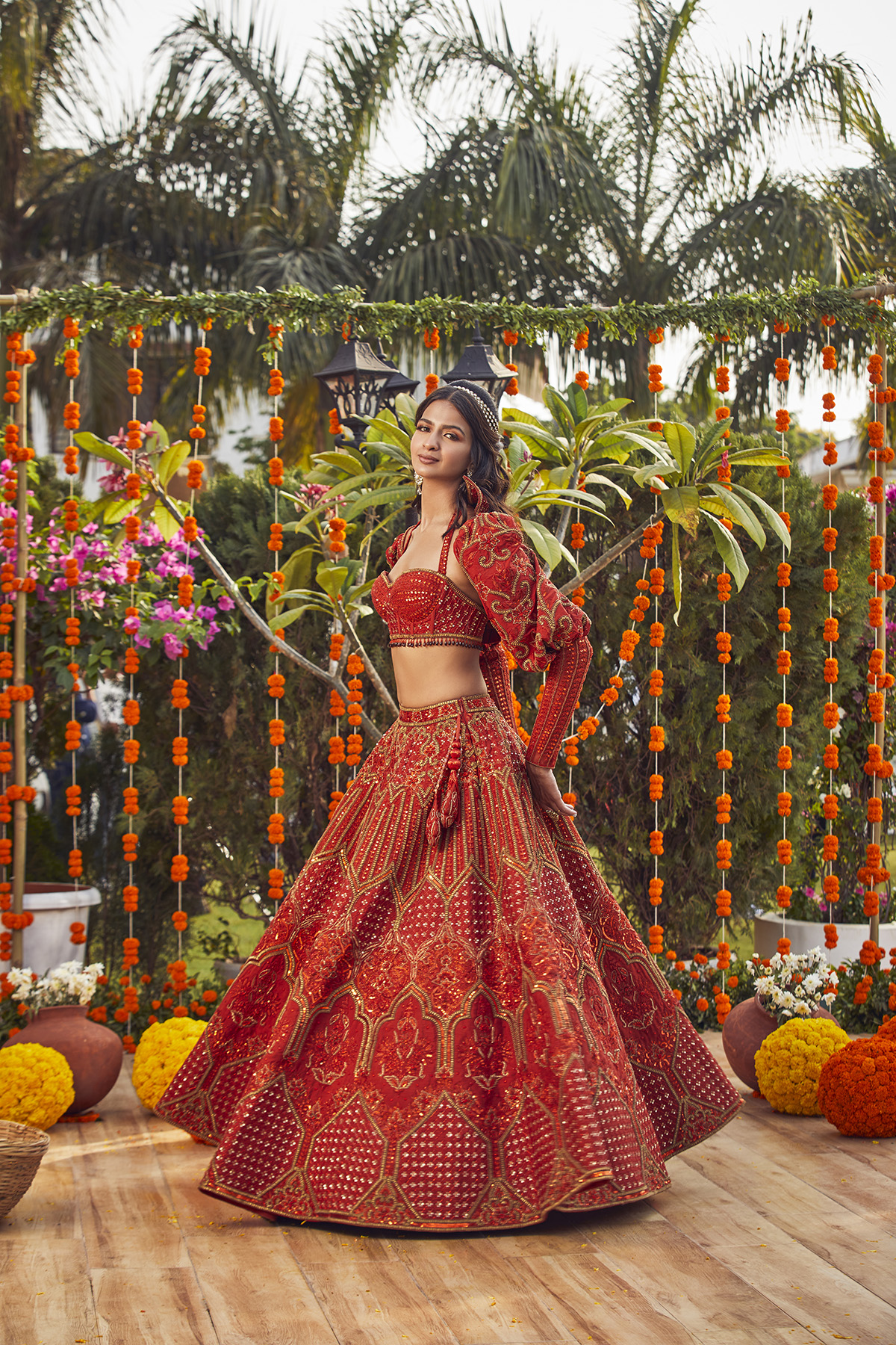 Rust Lehenga Set - Image 4