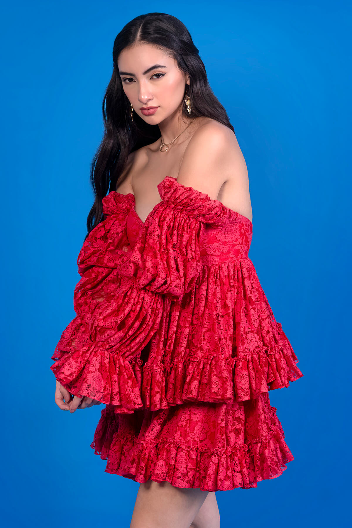 Red lace dress - Image 4