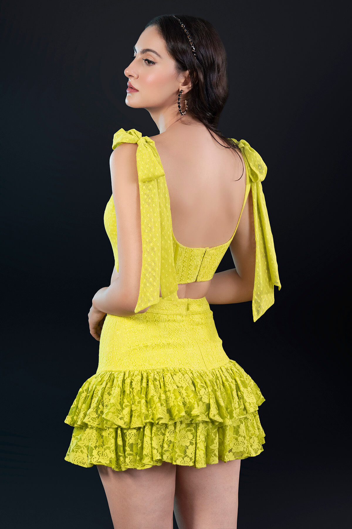 Neon green lace co-ord set - Image 4